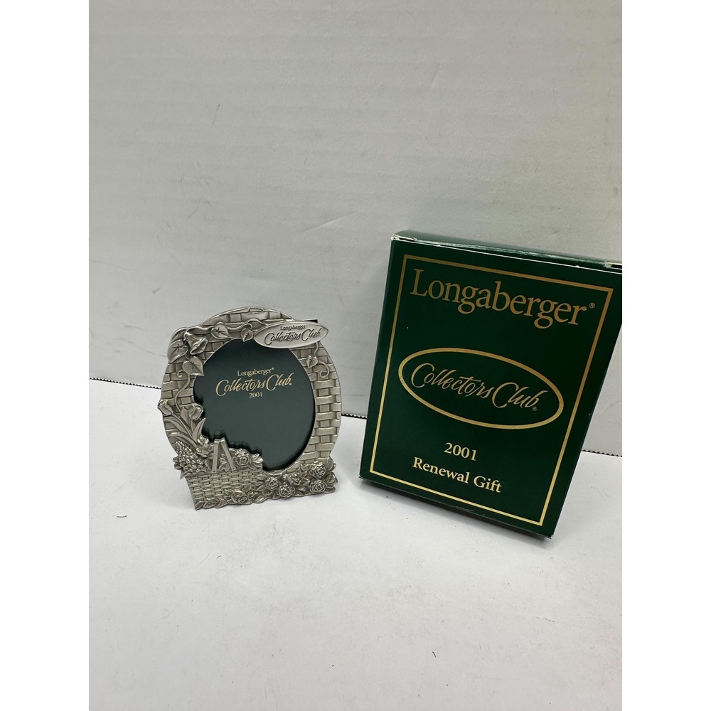 Longaberger Collectors Club 2001 Renewal Gift Picture Frame Pewter USA 74802